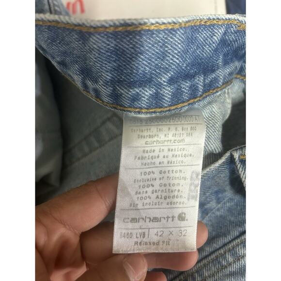 Carhartt Jeans Mens 42x32 (Actual 42x31) Relaxed Fit Tapered Leg Blue Denim - Picture 7 of 8